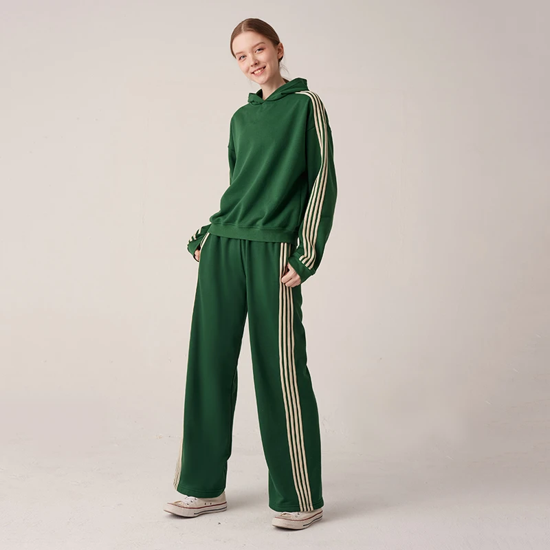 gymna复古运动卫衣宽松休闲连帽套头衫美式长袖健身训练毛圈套装