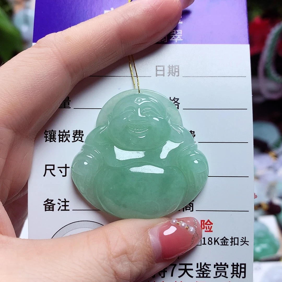 翡翠未镶嵌颈饰佛公21