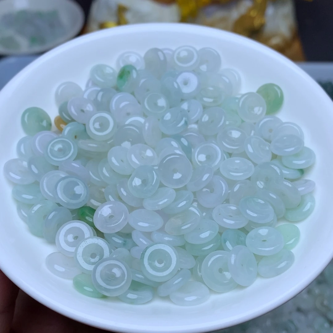 【闪购商品】翡翠手链未镶嵌卡9冰平安扣10个