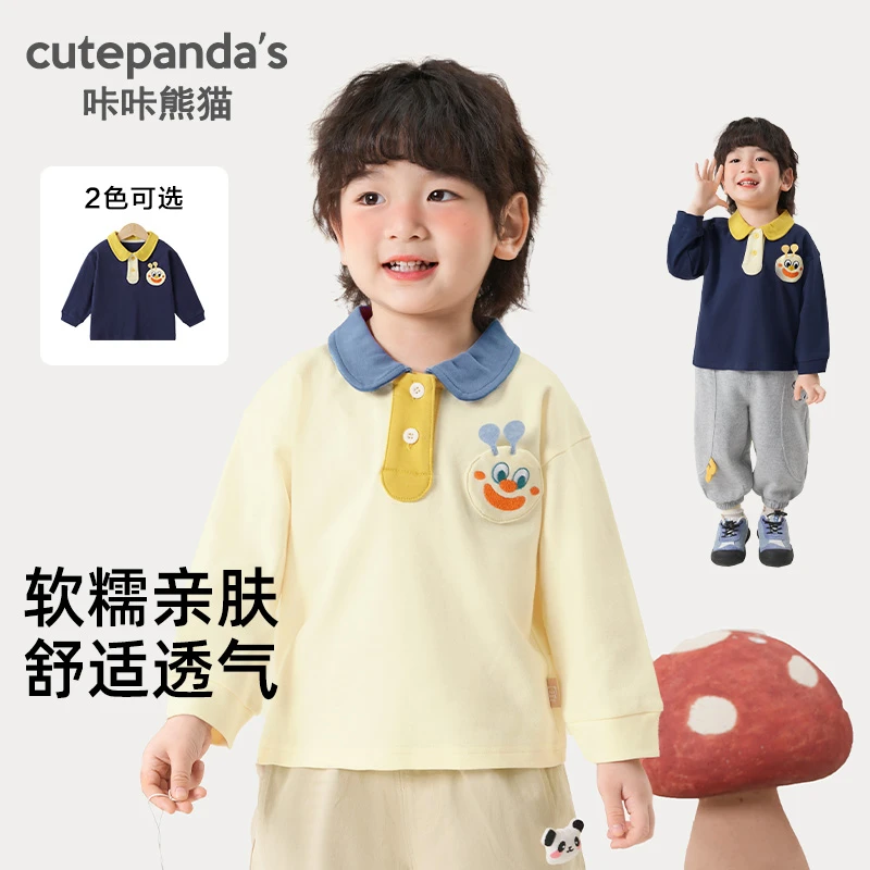 【现货】婴儿衣服长袖polo领T恤秋装春秋男童儿童上衣打底衫Y9606