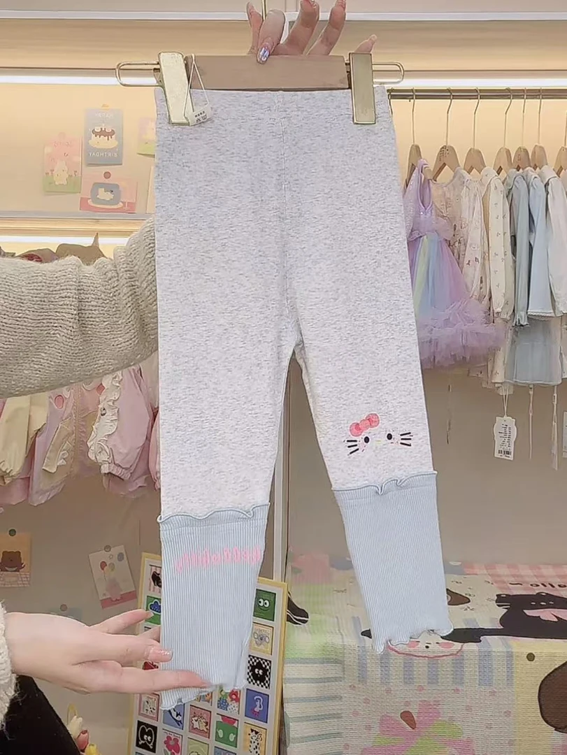 【谷谷家】蓝色KT小猫打底裤
