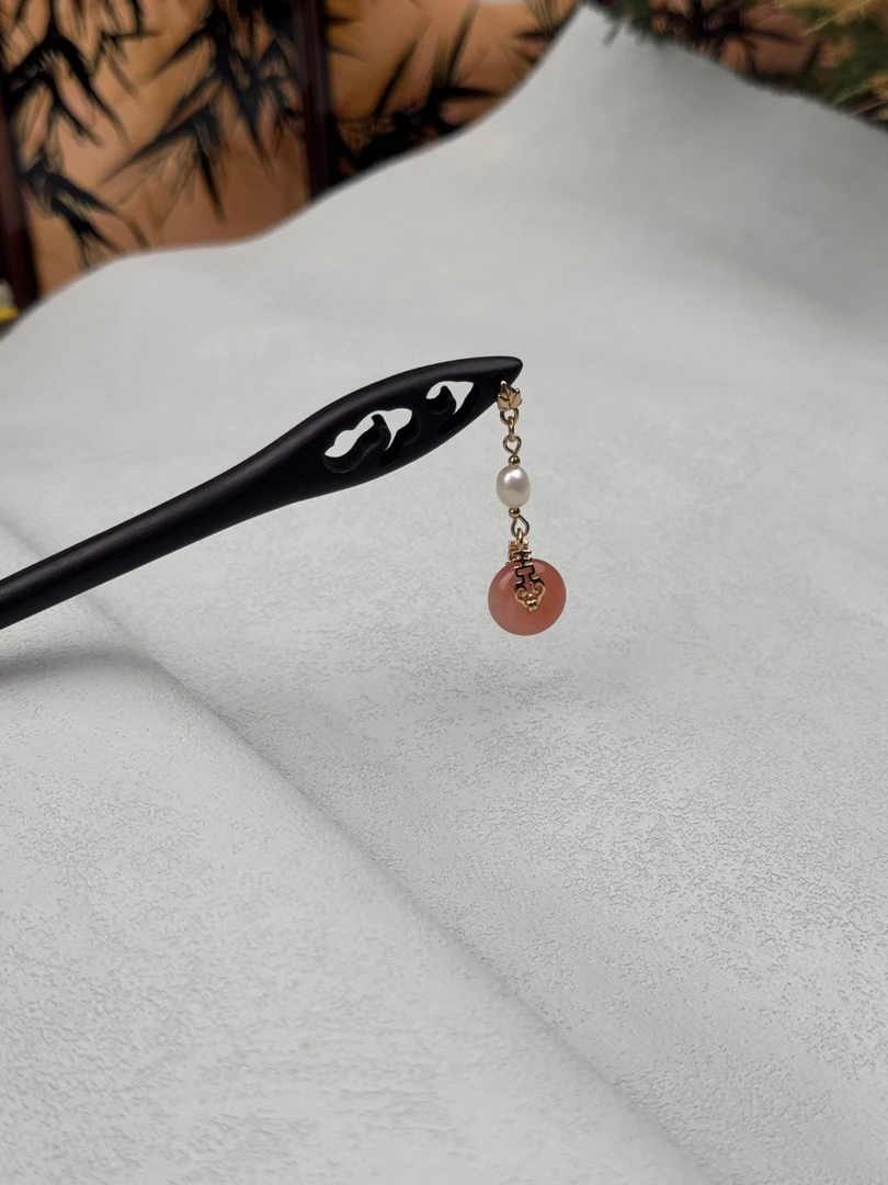 18厘米直簪原创新中式发簪古风汉服旗袍黑檀木盘发簪子木簪气质女