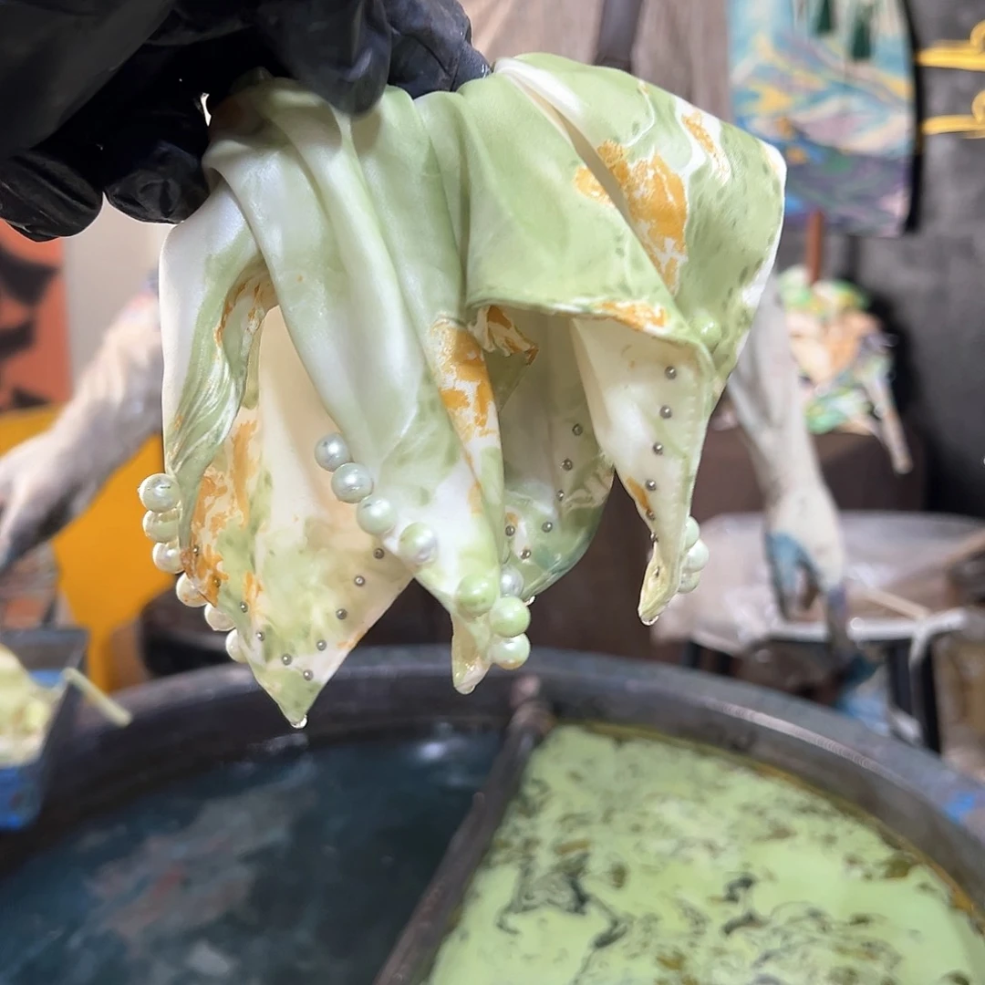 072珍珠方巾桂花落