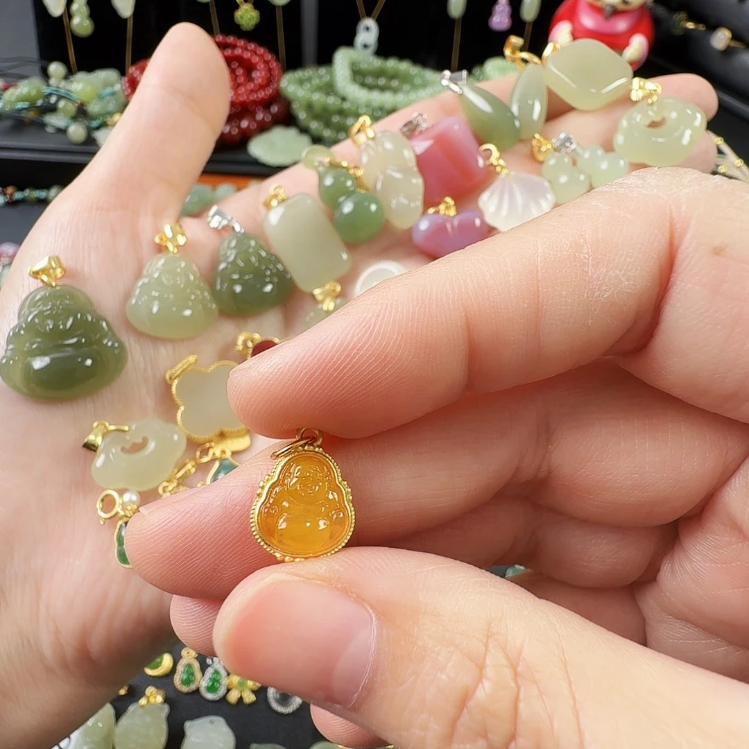 琥珀银S925镶嵌颈饰