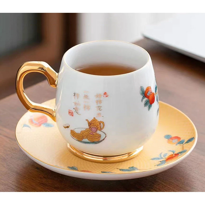 A355-柿柿如意咖啡杯（裸瓷）JSY