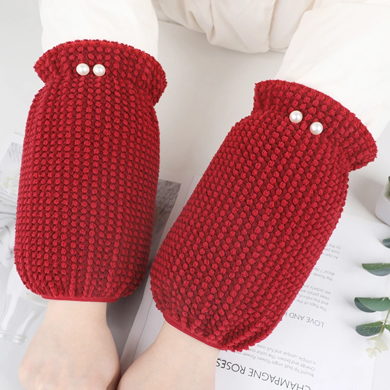 冬天袖套女绒布短款珍珠防污耐脏家务办公成人护袖时尚百搭套袖