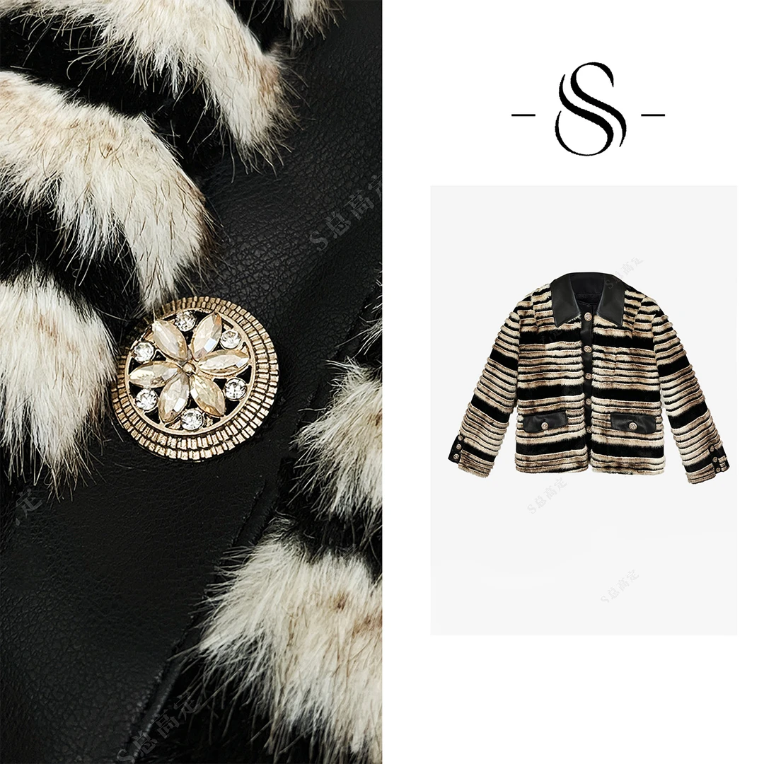 【妮妮】冬季新款重工欧式高奢重工拼接设计气质短外套D0444