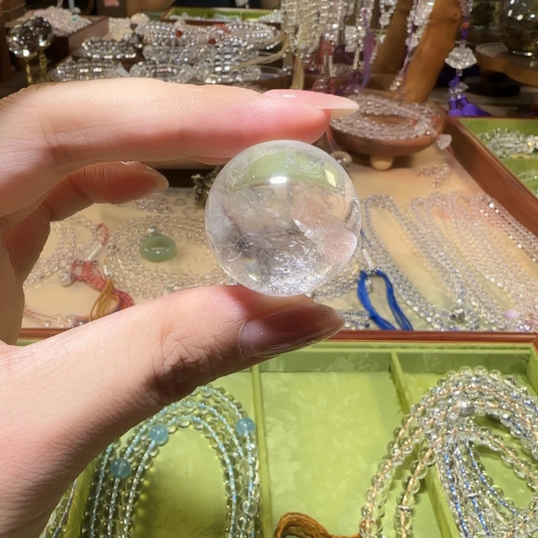 泰***若水晶手链未镶嵌天然白水晶球