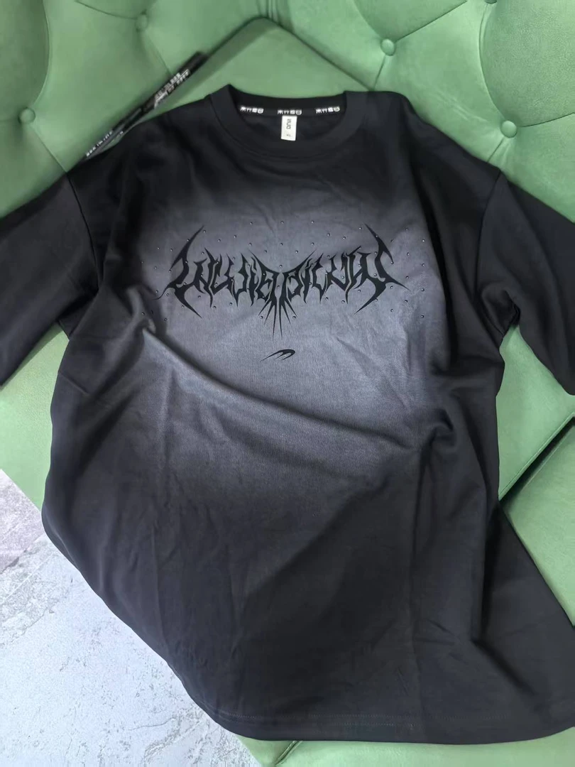 黑色扎染潮牌大T恤