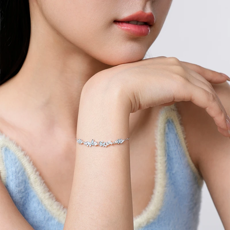 KADER/卡蒂罗 925银手链 星夜花园手链女蝴蝶小众设计感