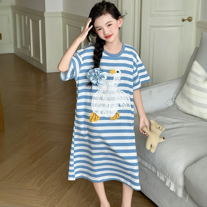 女童睡衣夏装裙子2025新款儿童初中生公主裙子大童家居服夏季睡裙