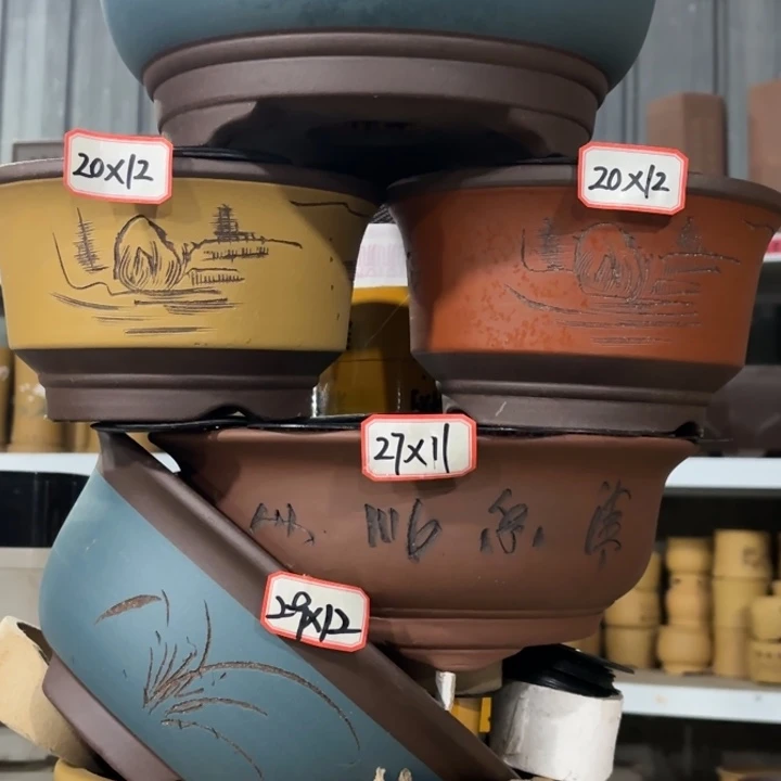 紫砂花盆100-6。