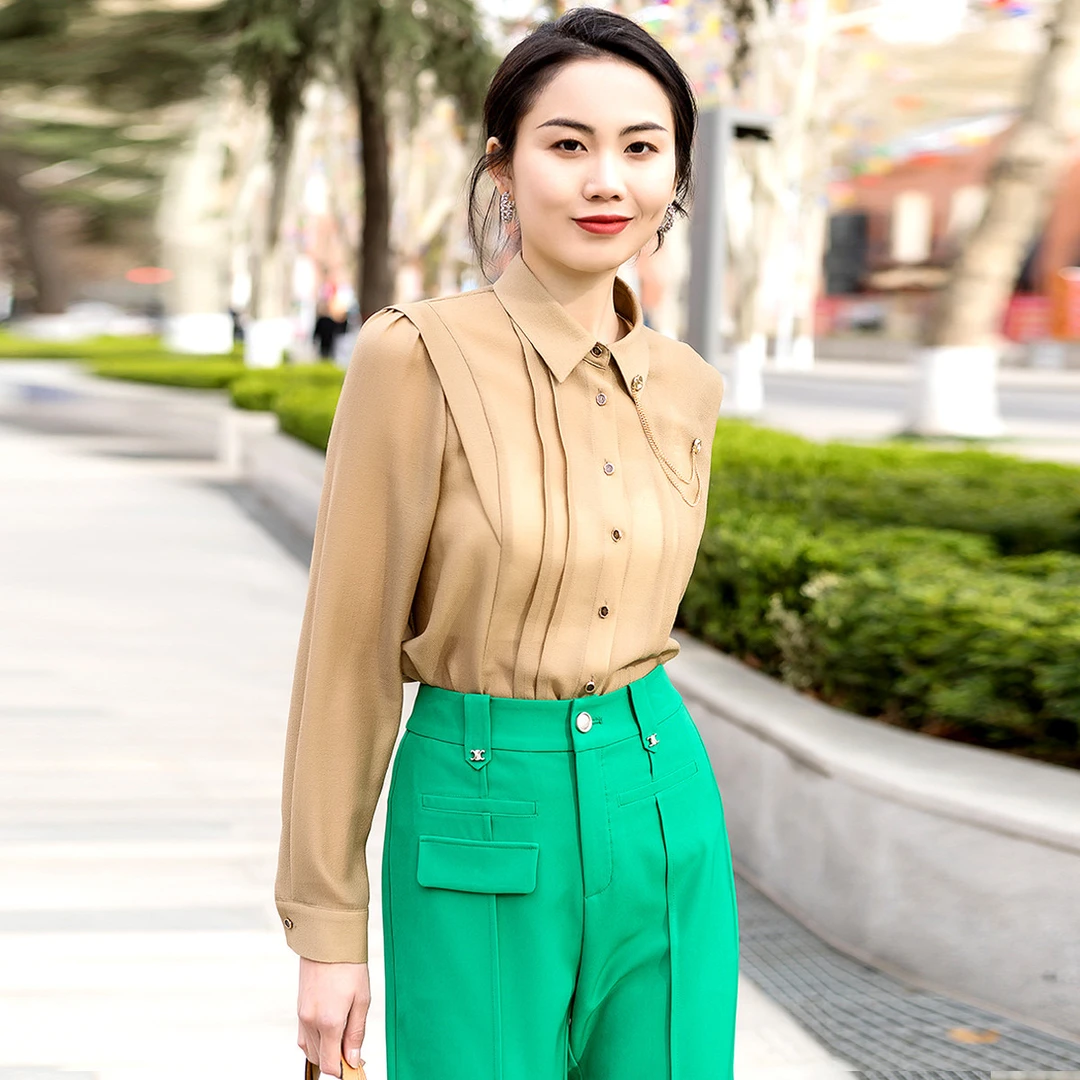【达人专享】春季气质通勤衬衣时尚长袖上衣GC953271