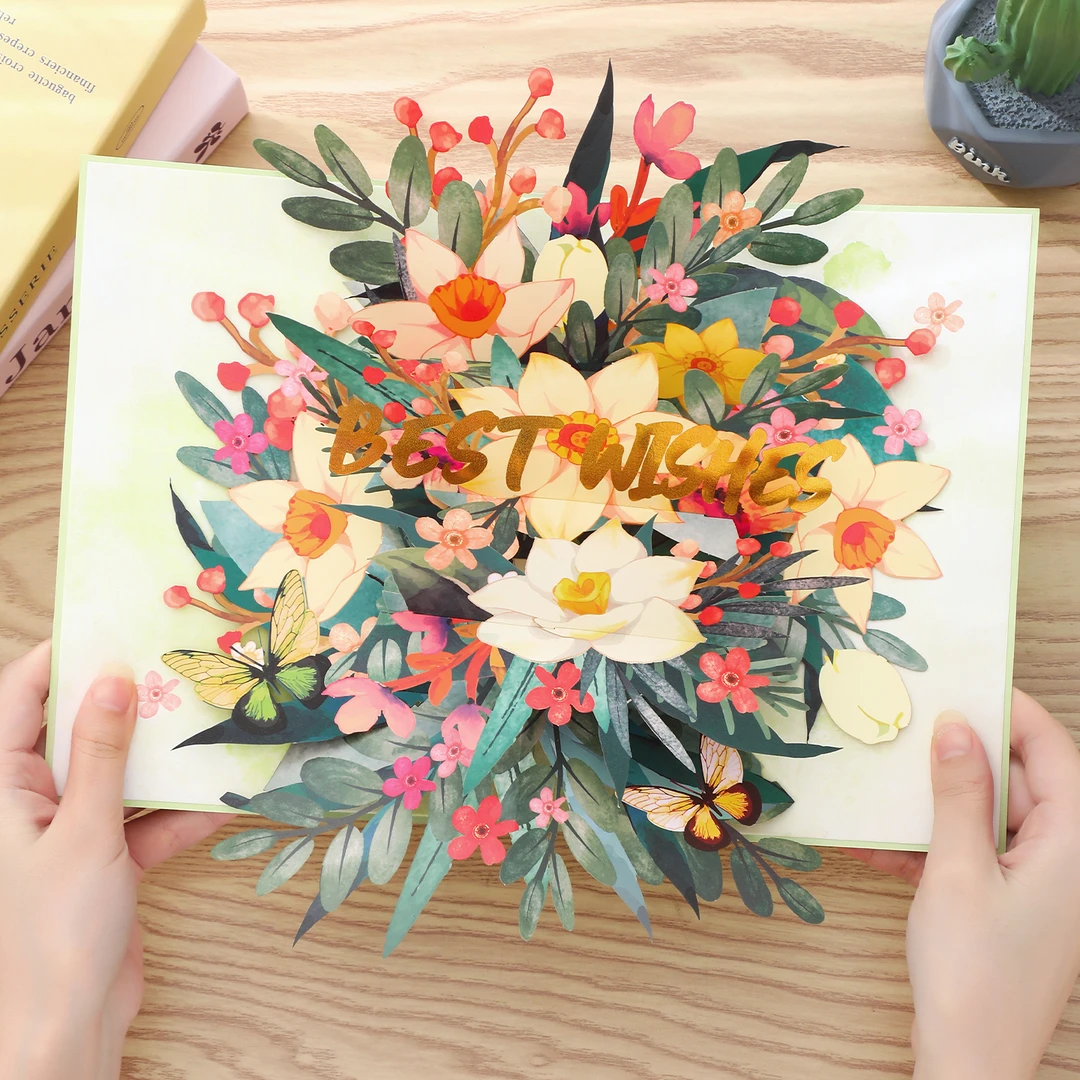 2025新款教师节立体花束贺卡精美创意感恩祝福送老师实用留言卡片