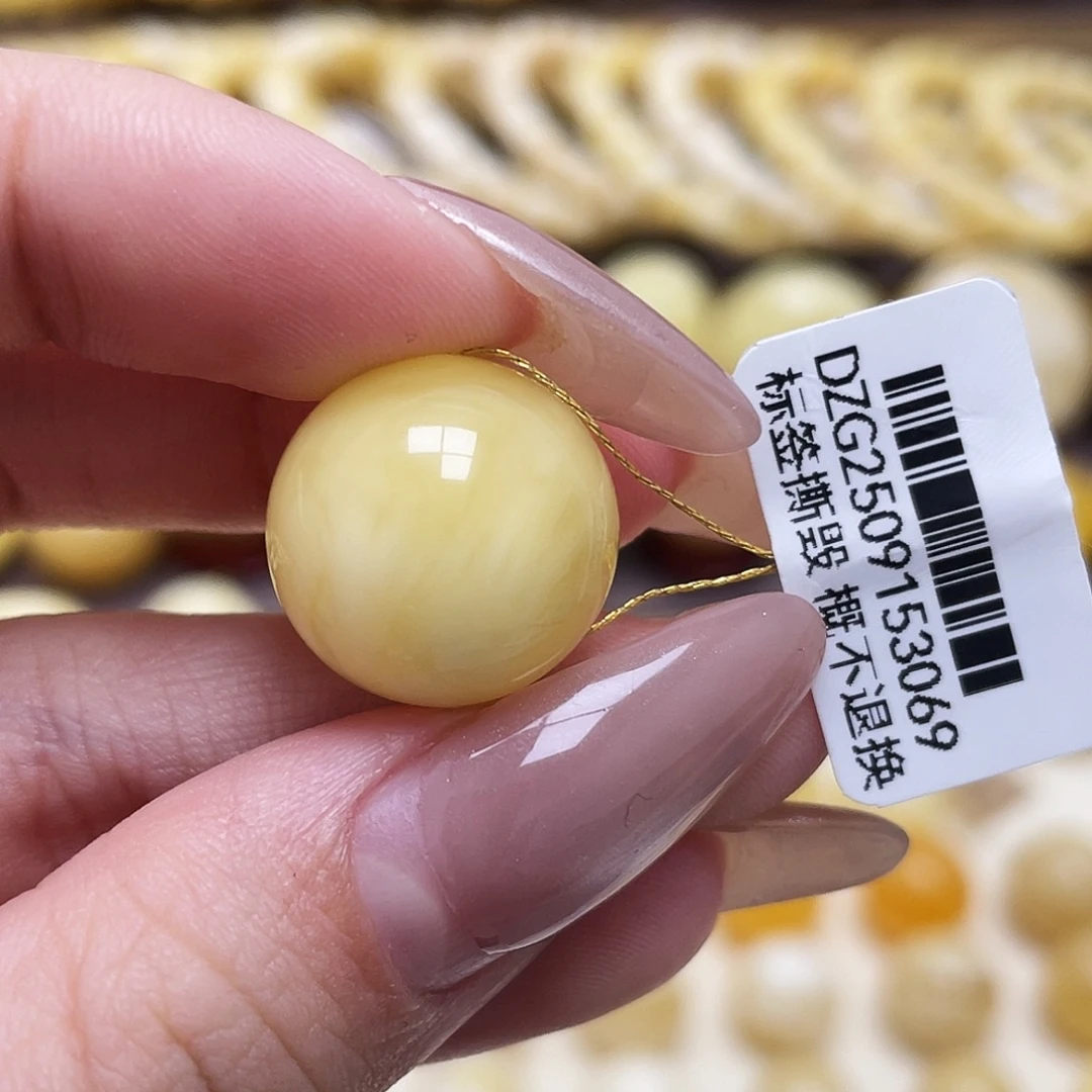 琥珀未镶嵌裸石17mm圆珠