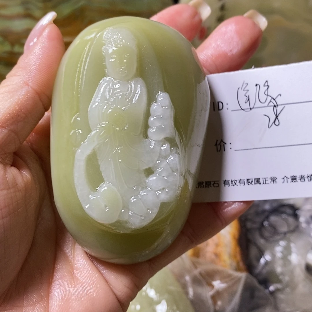 石材逢*古青石手把件