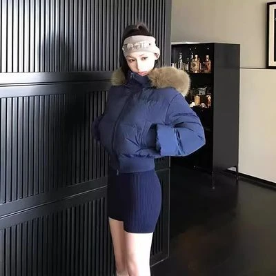 千金风短款棉服显瘦小个子时尚百搭宽松修身韩版秋冬洋气连帽加绒