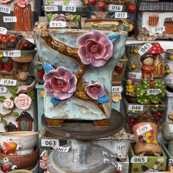 6***9紫砂花盆粗陶材质多肉花盆785瑕疵品开裂