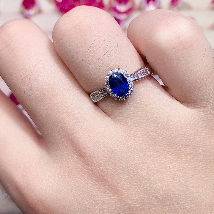 银S925镶嵌戒指蓝宝石