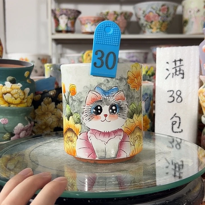 景德镇手绘花盆幸运花盆