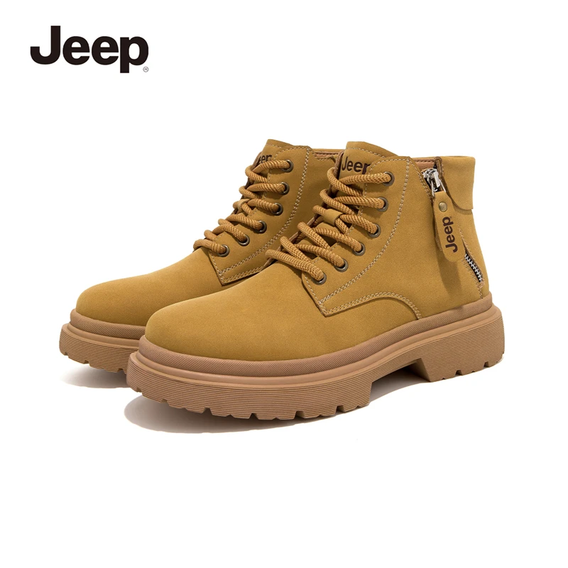 Jeep吉普大黄靴秋季新款耐磨休闲马丁靴户外时尚百搭鞋子男款靴子