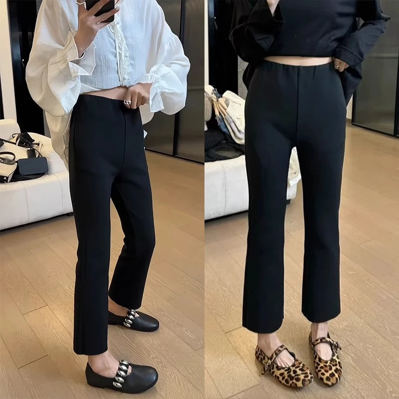 好穿到爆炸~松紧腰休闲显瘦百搭九分裤女2025新时尚通勤直筒裤