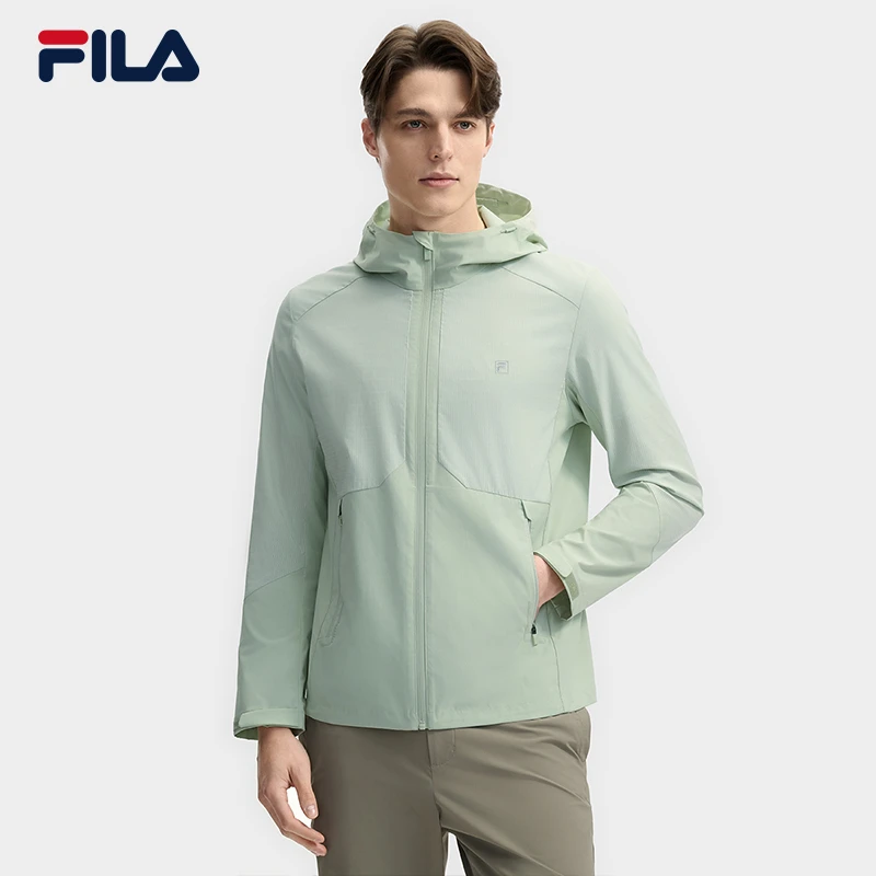 Fila/斐乐【黄景瑜同款】男士夏季新款休闲舒适透气梭织连帽外套