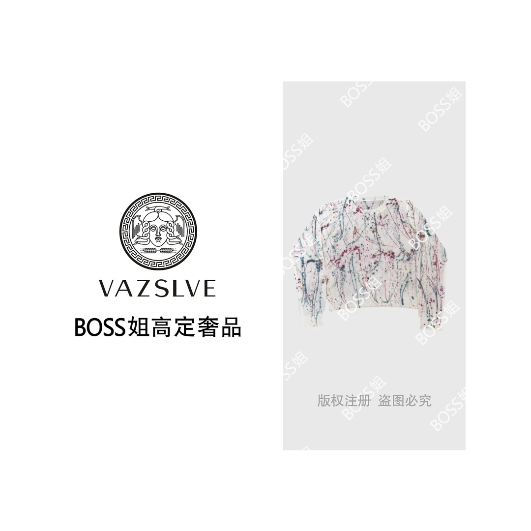 【VAZSLVE/原创设计】时尚新款扎染百搭女宽松针织衫TT5182