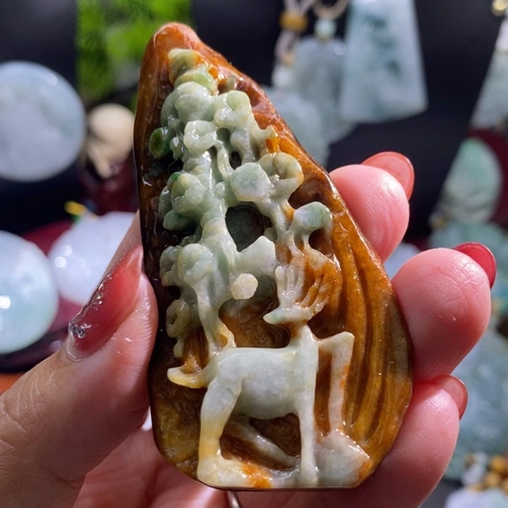 【闪购商品】颈饰未镶嵌翡翠鹿