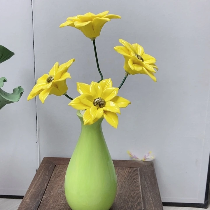 摆件手工制作陶瓷花