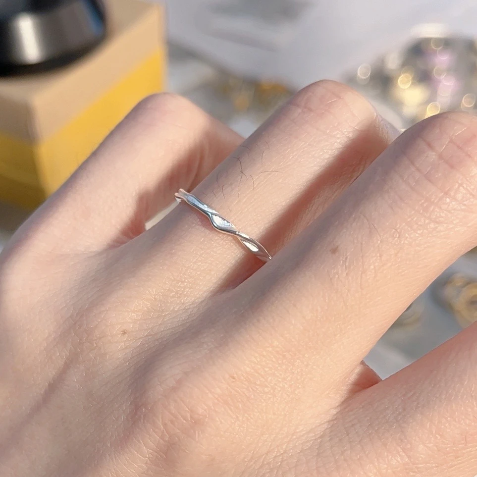 925银戒指 小众冷淡风不规则个性ins设计感开口戒指女款 J-735
