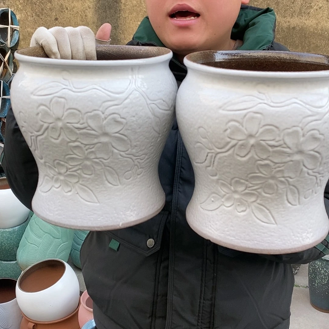 紫砂花盆正品口19高21