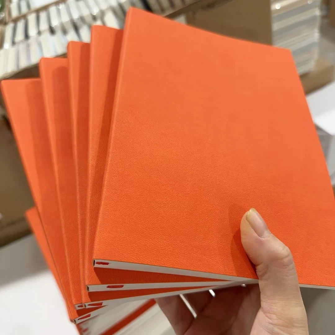 a5软皮外贸笔记本本子橘色【W07】