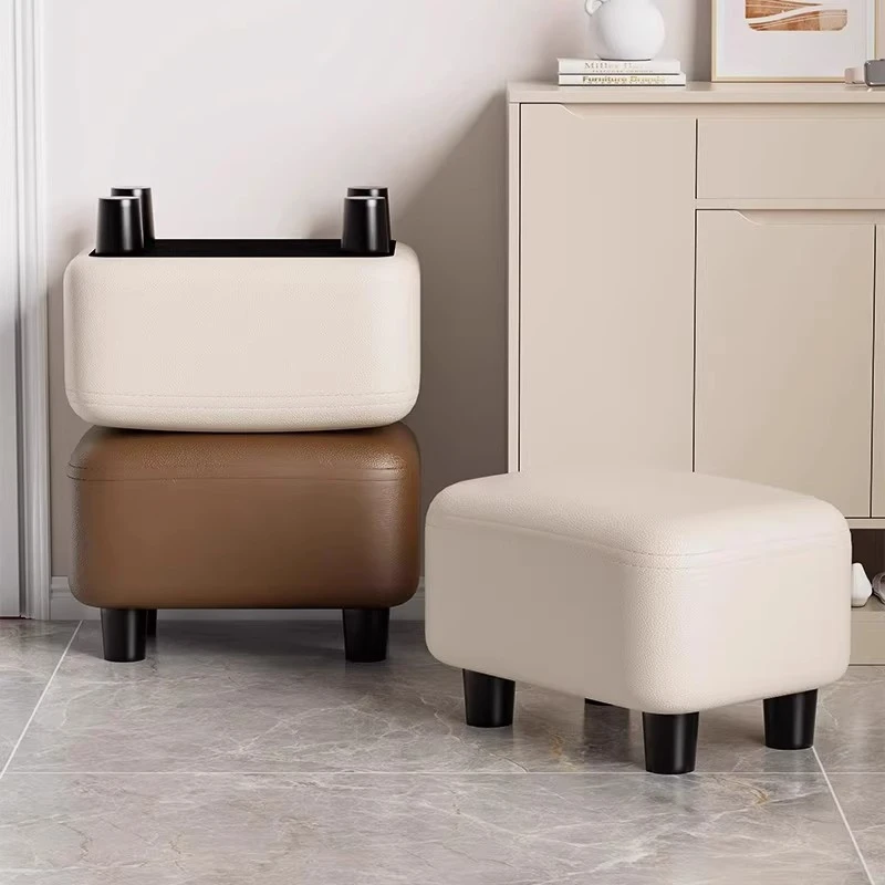 皮凳子家用糖豆凳客厅沙发凳换鞋凳轻奢简约超软家用凳子