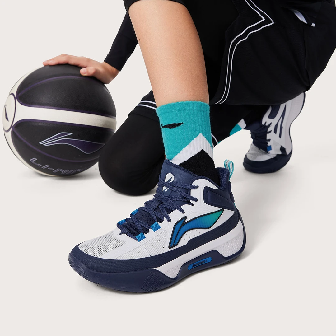 R【天影1 V2】李宁童鞋减震篮球鞋男大童反光运动鞋YKBU098