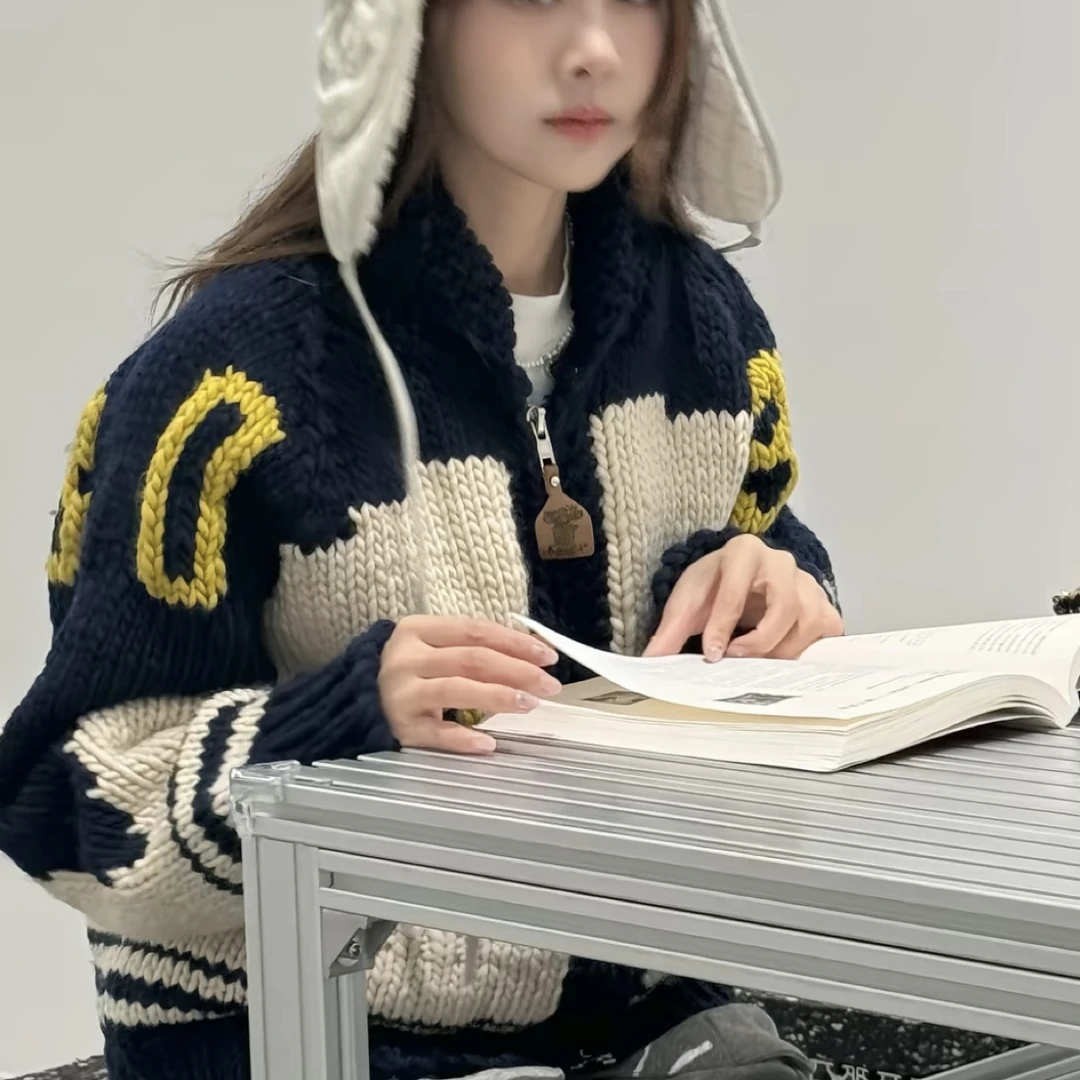 【小晚专属】new日照金山滑雪外套greasywool拼色棒球毛衣 建议干洗