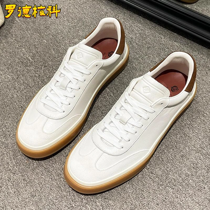 罗德梅科新小白鞋男2025软底夏季白色休闲潮鞋板鞋百搭男款德训鞋