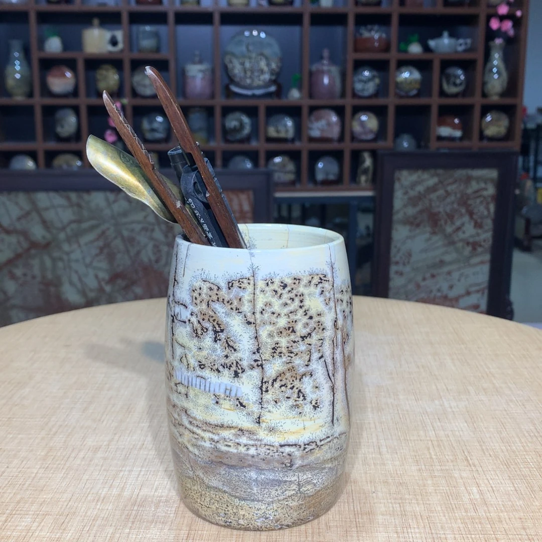 紫砂广西国画石摆件，收藏观赏广西国画石摆件，收藏观赏