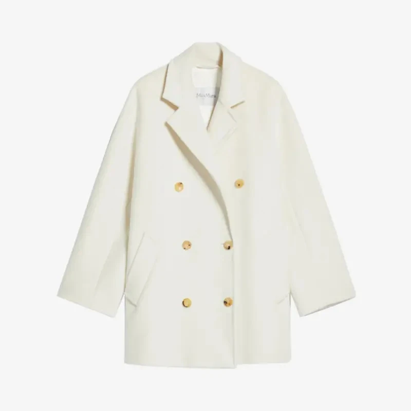 MaxMara【国现 专柜22000】女士羊毛羊绒短款大衣 Guinea 021
