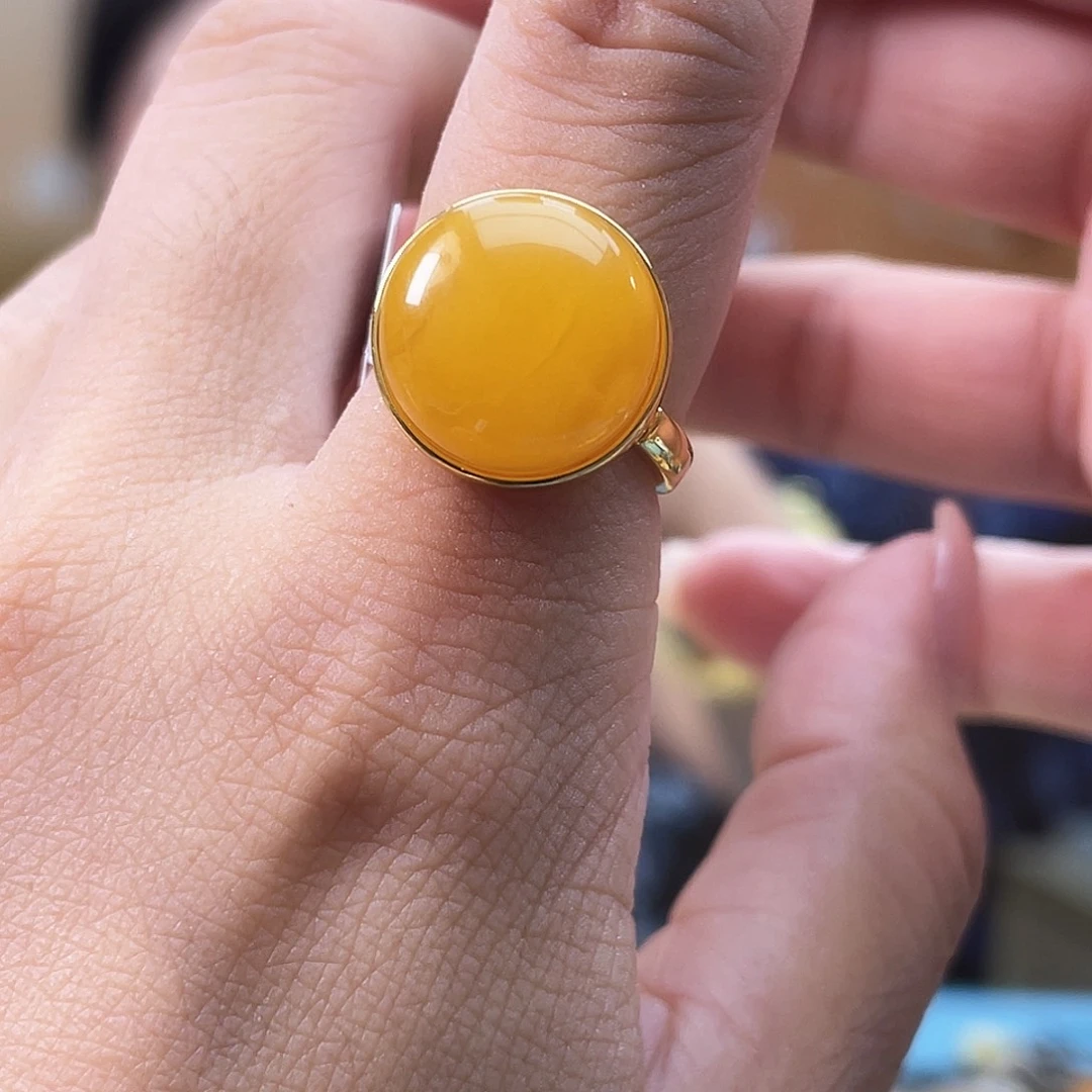 银S925镶嵌琥珀珠宝奇石多样性发其一h