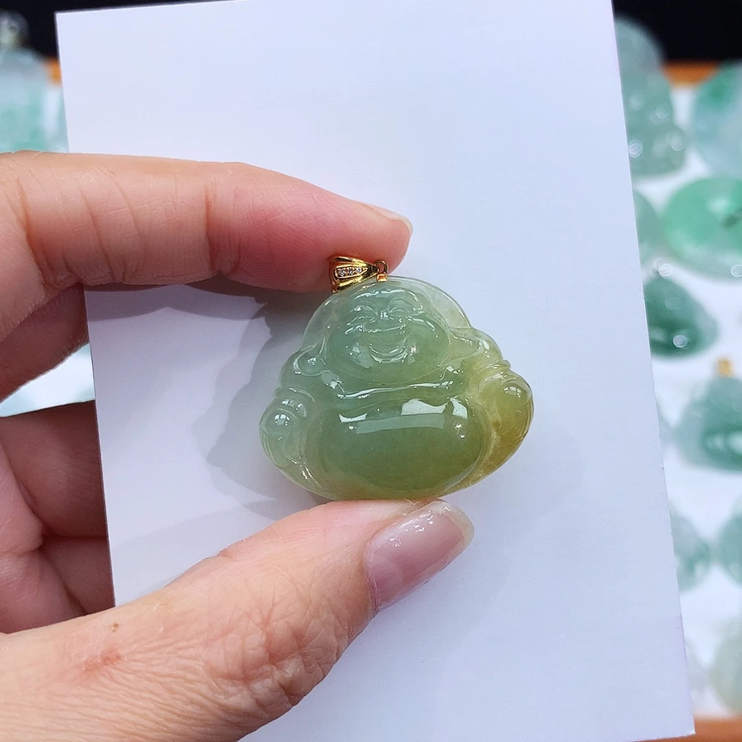 颈饰18K金镶嵌翡翠翡翠吊坠
