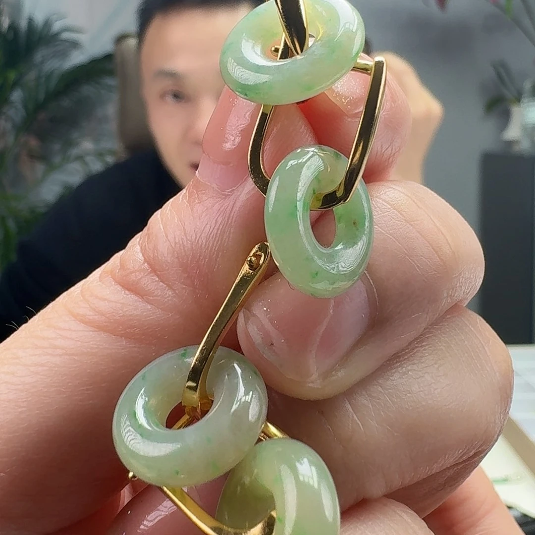 翡翠耳饰银S925镶嵌多样性发货其一