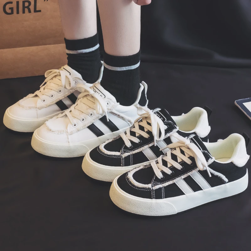 【Xin】春季爆款2025时尚设计帆布鞋小众简约板鞋学生百搭休闲鞋女