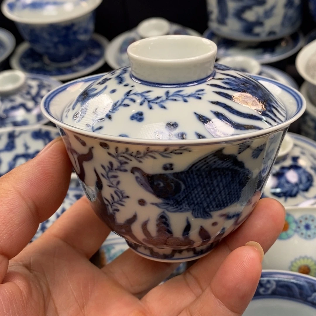K***7景德镇柴窑微瑕元宝盖碗