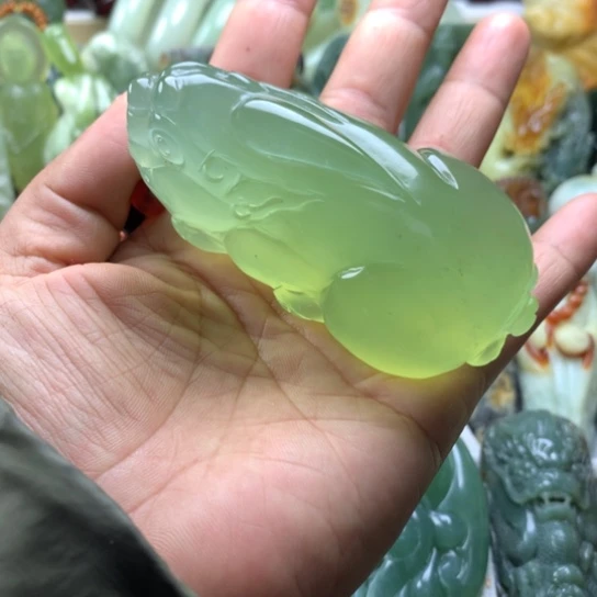 蛇纹石玉未镶嵌岫玉手把件