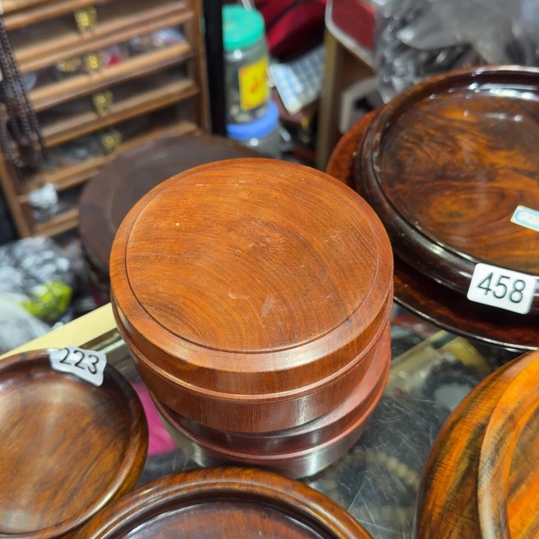 大果紫檀（缅甸花梨）茶叶罐12公分