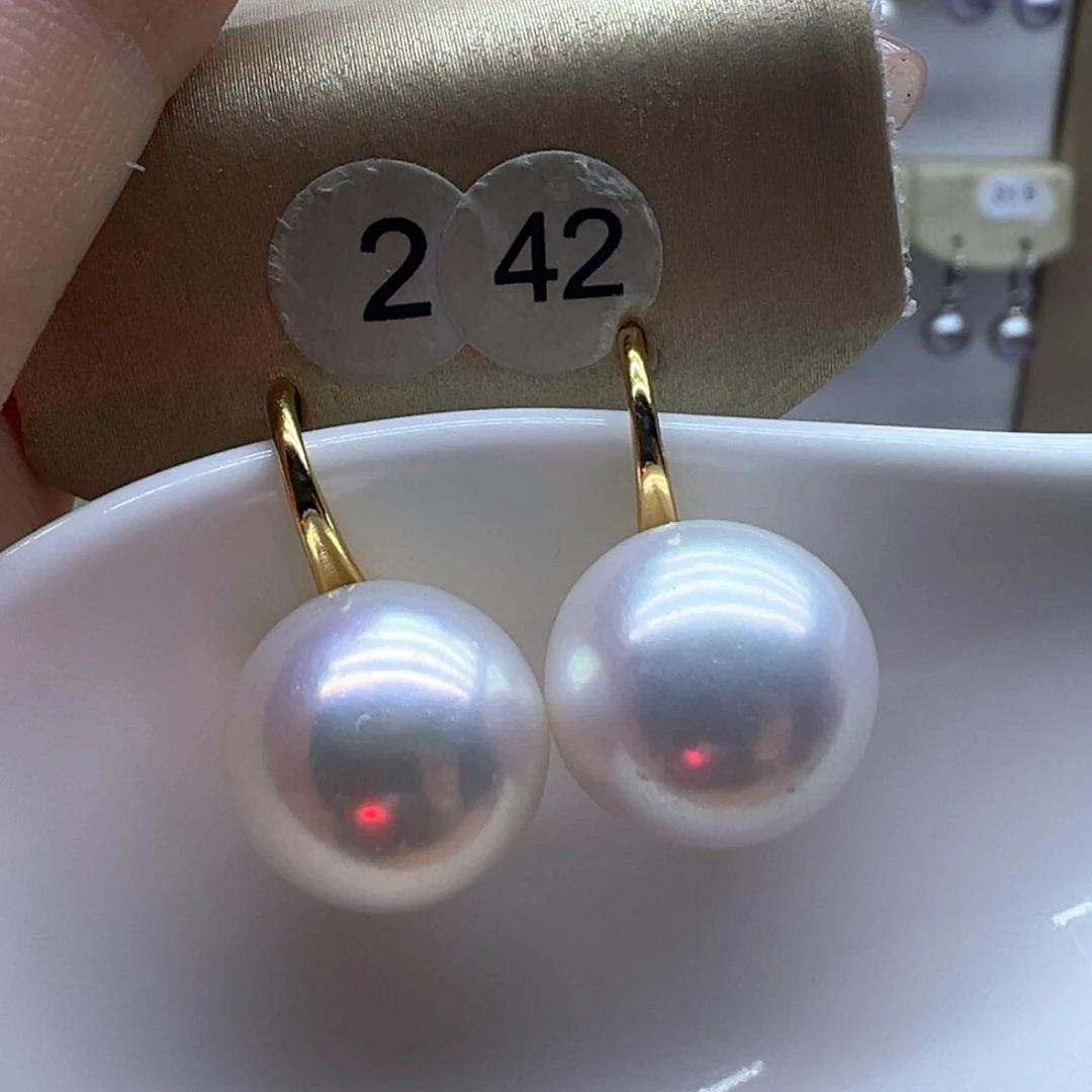 银S925镶嵌淡水珍珠耳饰