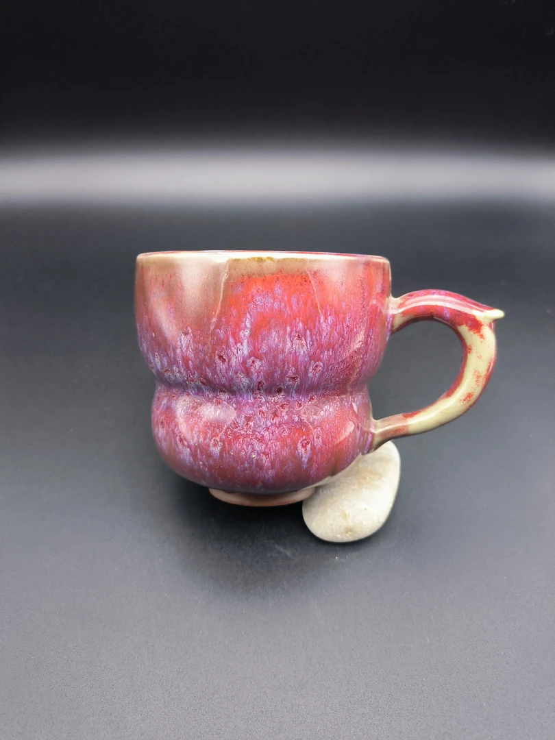 钧瓷茶咖马克杯，全手工手拉坯制作