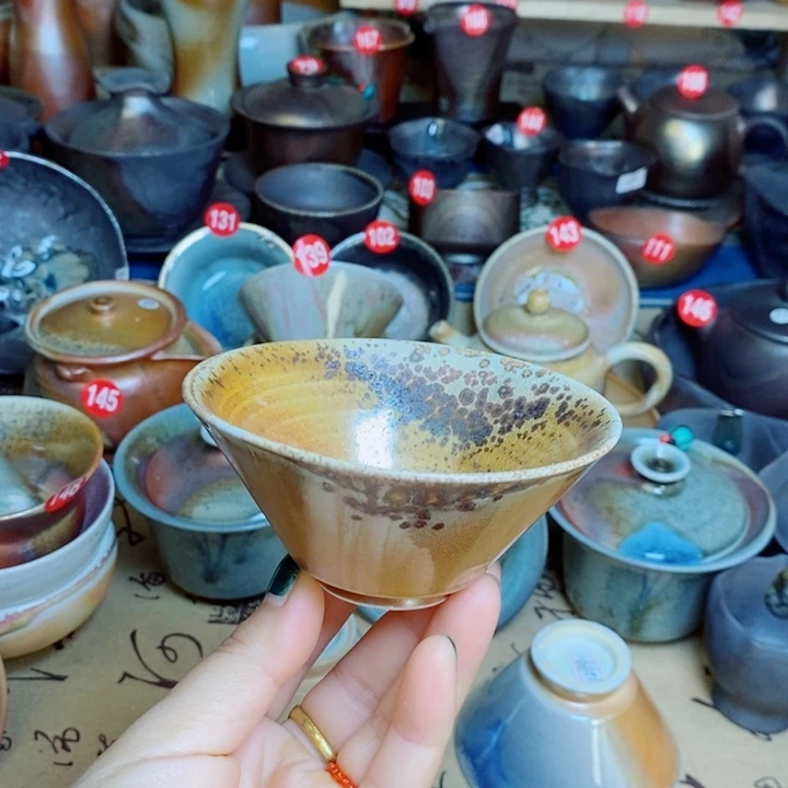 杯子纯柴烧裸烧手工茶器福利不退换