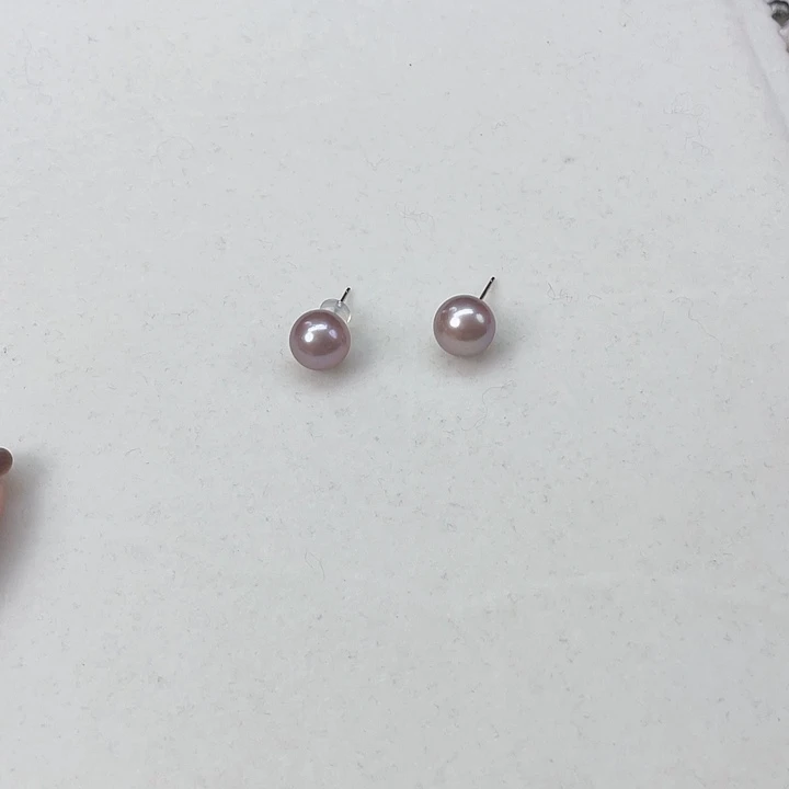 银S925镶嵌耳饰淡水珍珠